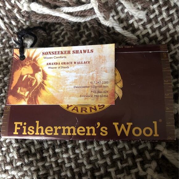 NWT SONSEEKER SHAWLS Woven comforts Handmade shawl fishermen's wool - Picture 8 of 12